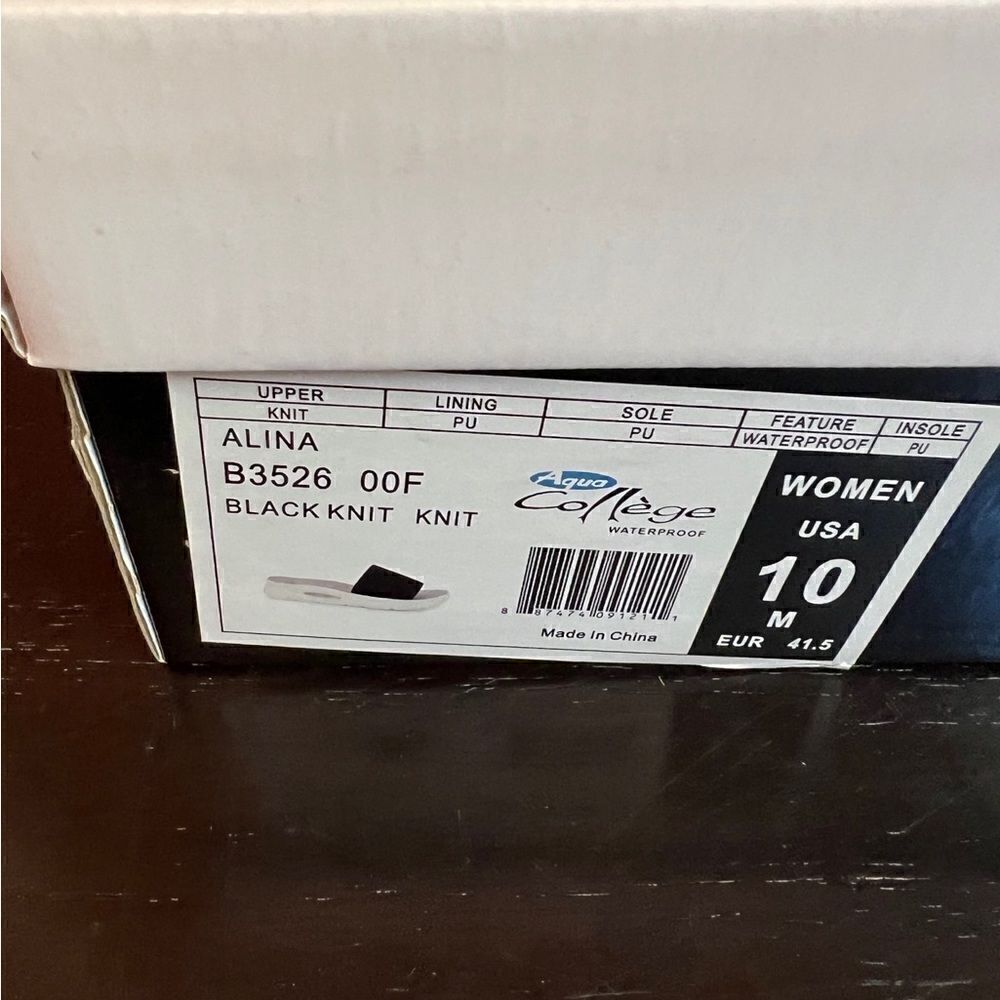 Aqua College Alina Waterproof Sandals- Black Knit- Size 10 M - Picture 6 of 6